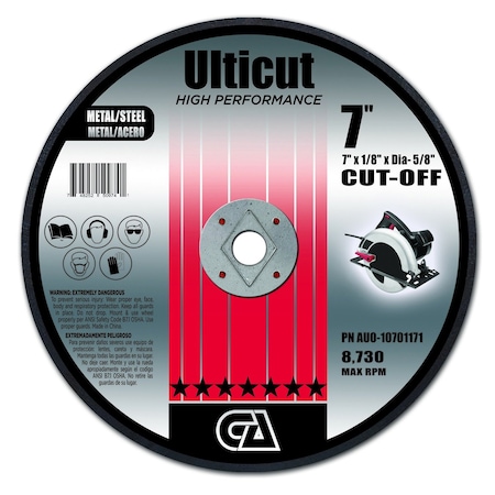 Continental Abrasives 7" x 1/8" x 5/8-DIA Ulticut Abrasive Circular Saw Blade AU0-10701171